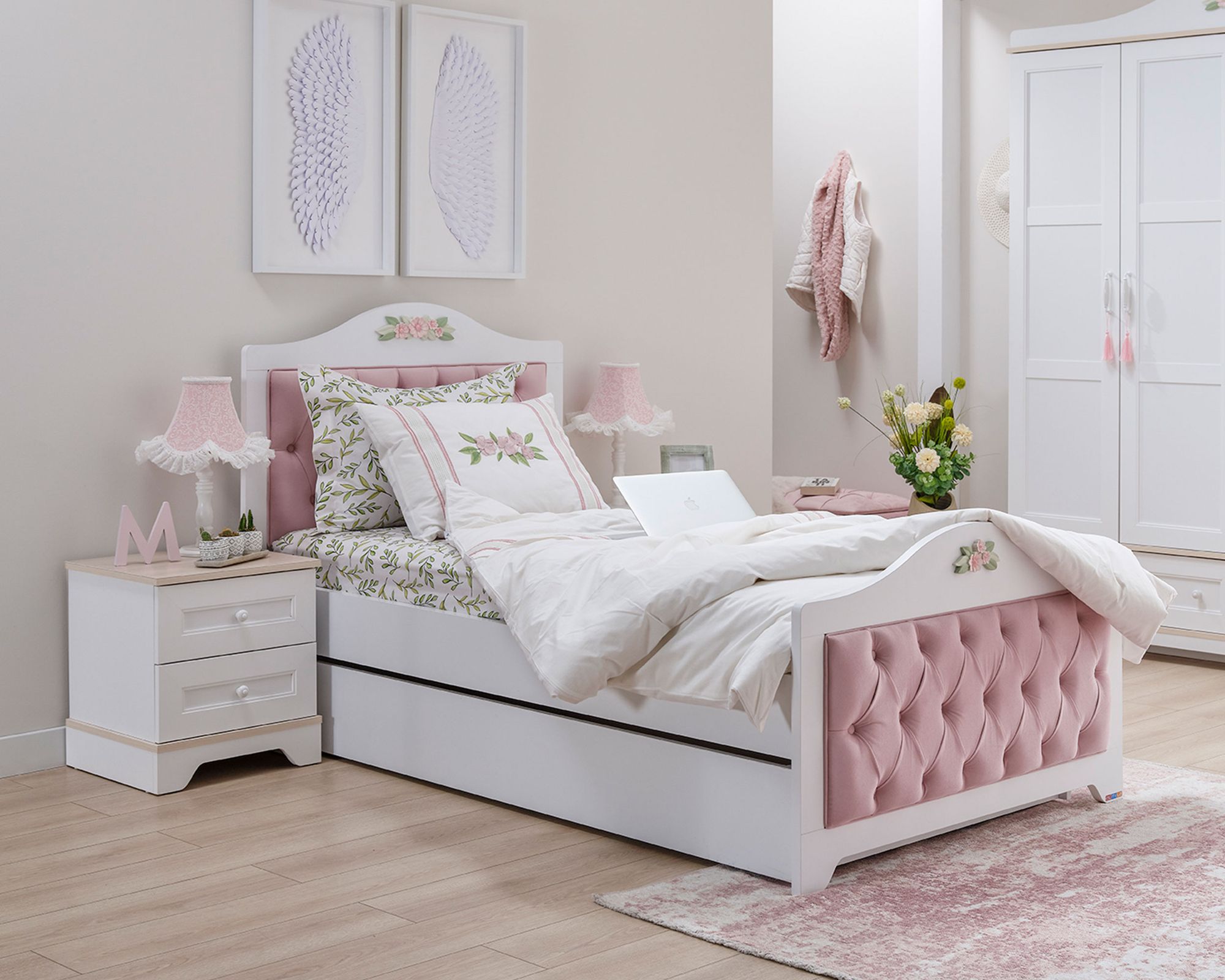 INFANSKIDS »Bianca« Bett 120x200 cm / mit Polster / mit Bettschublade