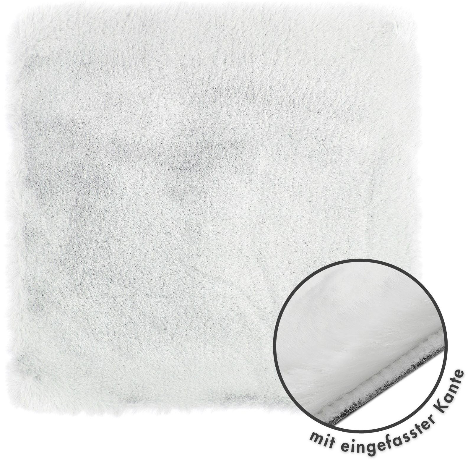 Stuhlkissen LUXOR LIVING "Sitzauflage Novara", weiß (altweiß, felloptik unifarben), B:40cm L:40cm, Polyester, Dekokissen_Sitzkissen_Kissenhüllen, Kunstfell, rund oder eckig, sehr weich, auch als 4er Set bestellbar