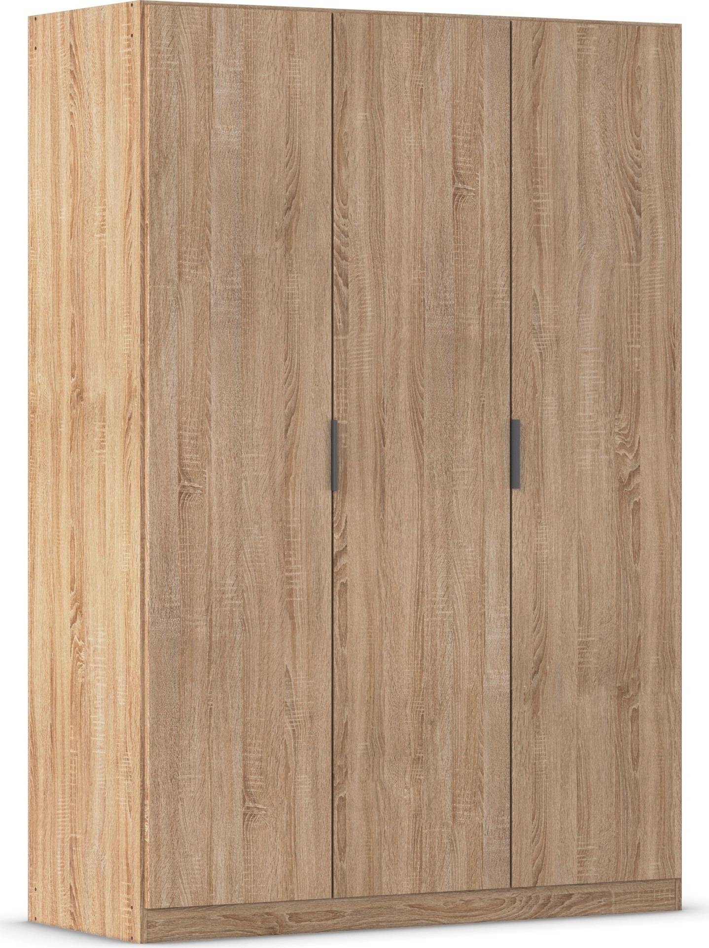 Kleiderschrank RAUCH "Drehtürenschrank Schrank Garderobe Ankleide Schlafzimmer LAGOA", eiche sonoma, B:136cm H:197cm T:54cm, Holzwerkstoff, Schränke, moderne Kantengriffe aus Metall, optional mit Aufsatz MADE IN GERMANY Image