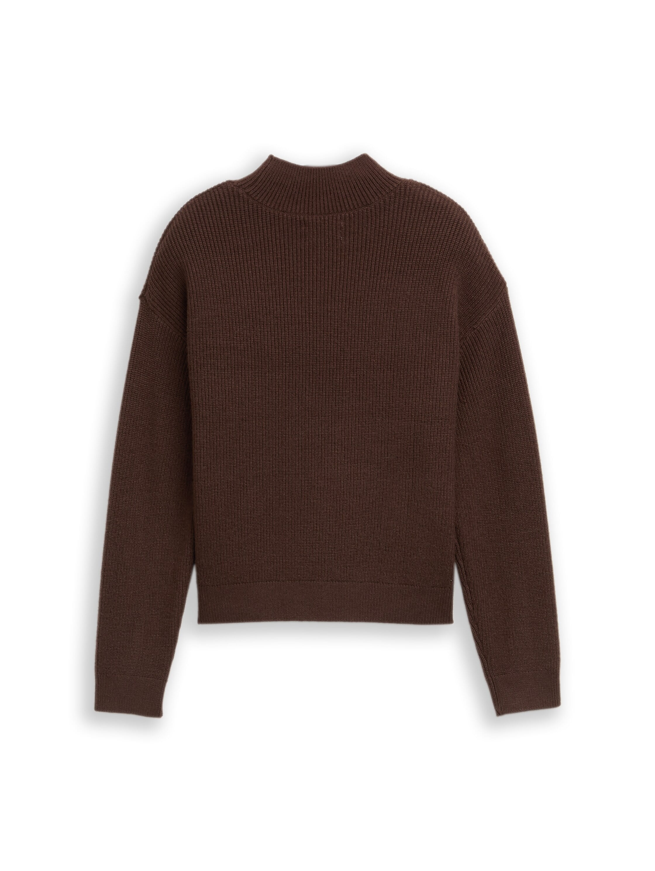 Strickpullover TOM TAILOR, Jungen, Gr. 164, soft chocolate braun, Strick, Obermaterial: 52% Viskose, 27% Polyester, 21% Polyamid, Strukturmuster, regular fit normal, ohne Ausschnitt, Rippbündchen, Pullover Strickpullover, mit Rippbündchen