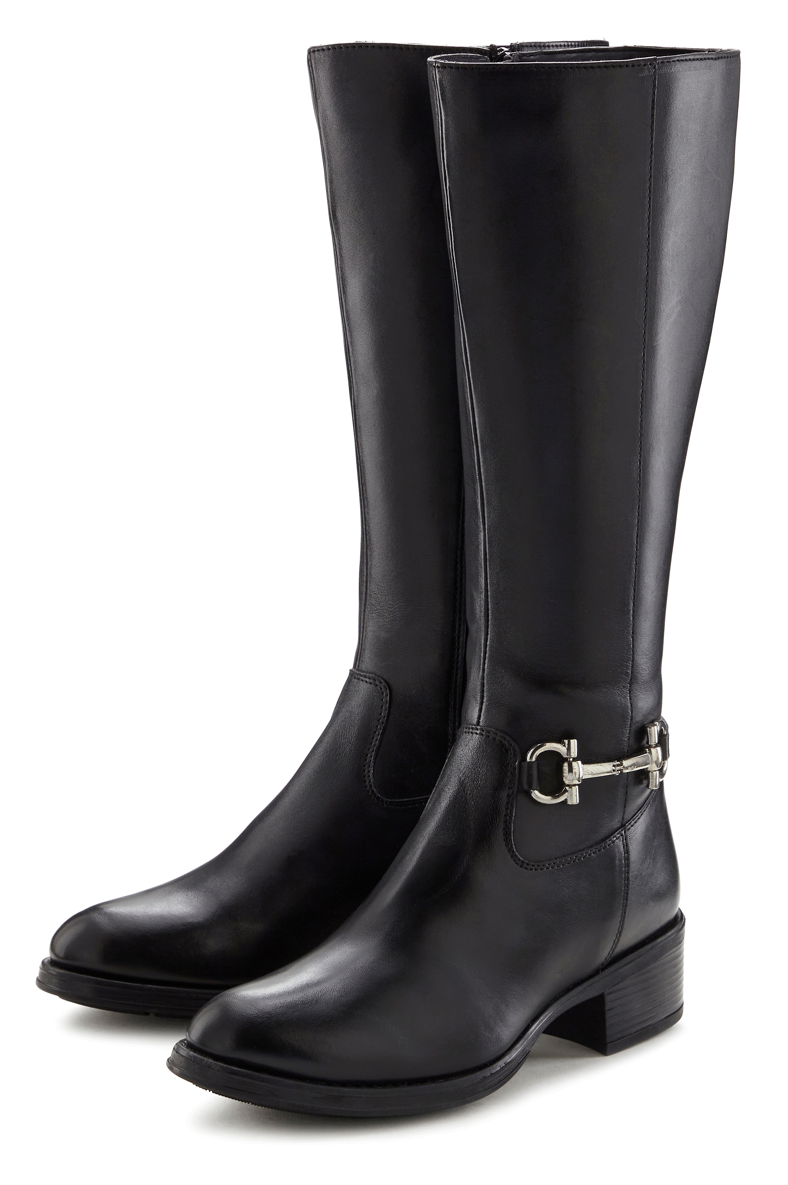 Stiefel LASCANA "Stiefelette", Damen, Gr. 36, schwarz, Obermaterial: 100% Rindsleder. Futter: 100% Textilmaterial. Decksohle: 100% Schafsleder. Laufsohle: 100% Synthetik, unifarben, Schuhe, aus Leder mit Langschaft