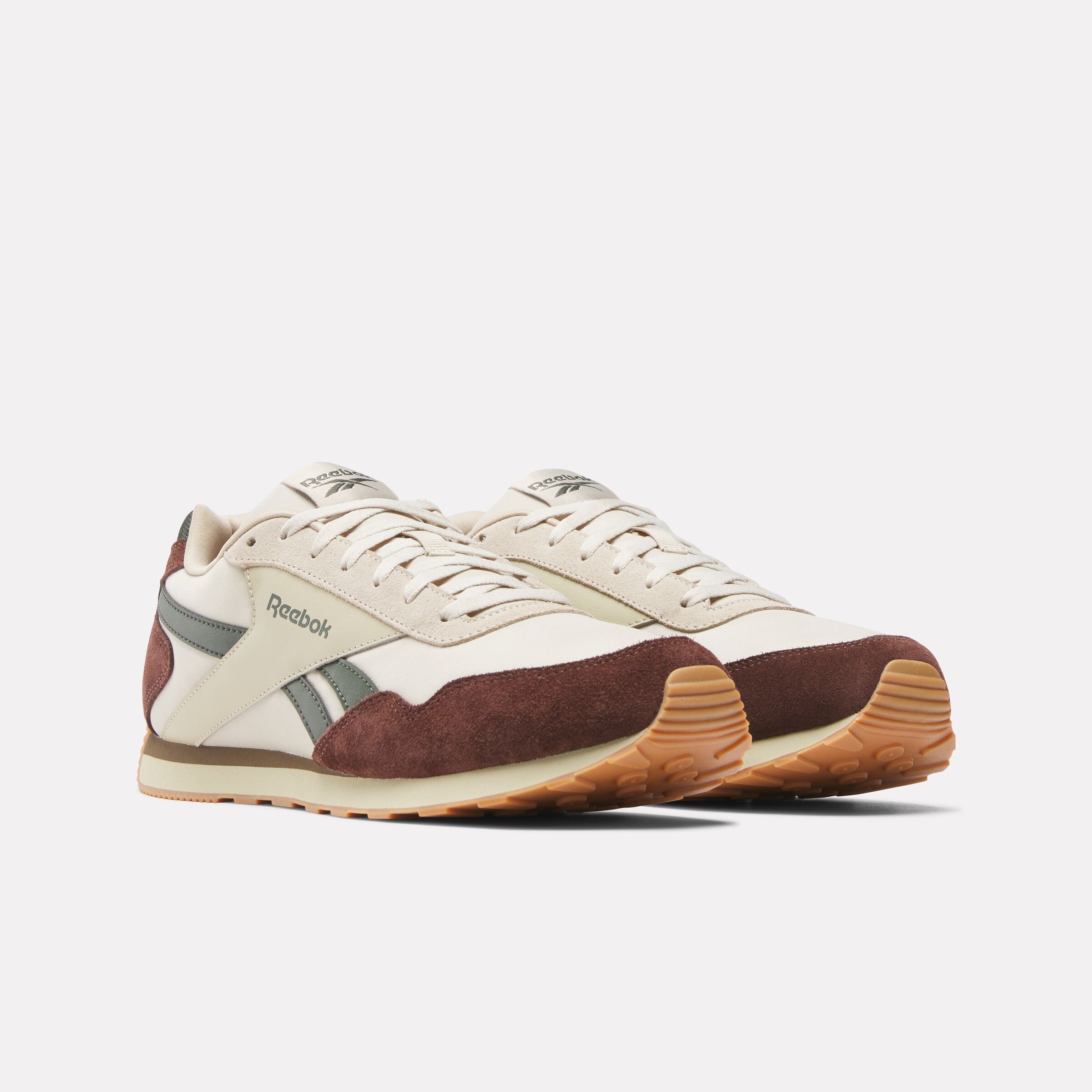 Sneaker REEBOK CLASSIC "REEBOK GLIDE LOW", Gr. 47, classic beige, campus braun, grit grün, Leder, Synthetik, Textil, Schuhe