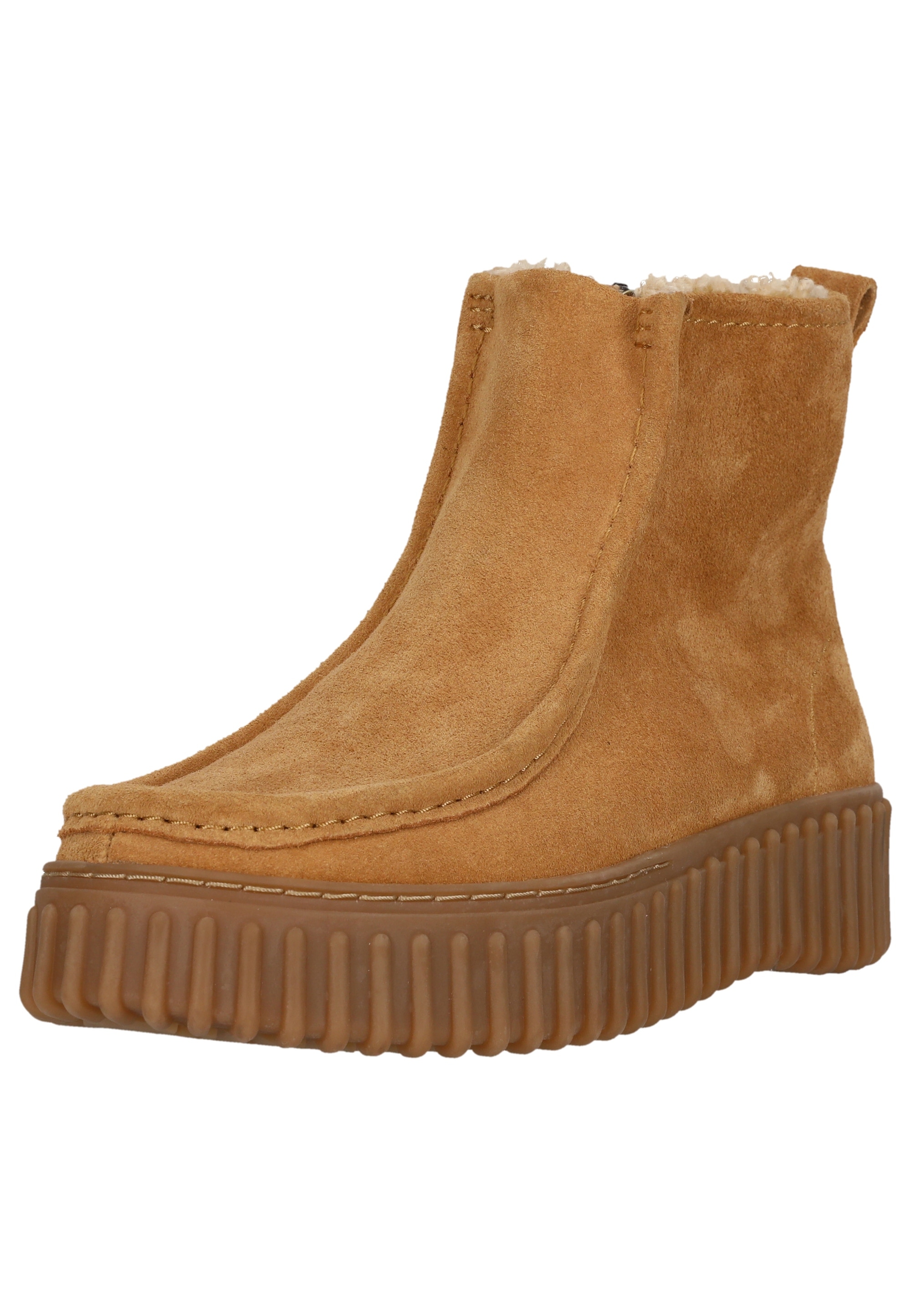 Stiefel CLARKS "Torhill Cozy", Damen, Gr. 36, beige, Leder, Schuhe, mit einem kuscheligen Futter