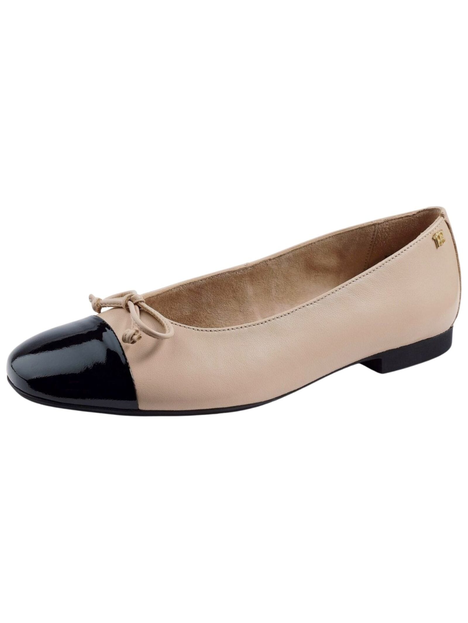 Ballerina PAUL GREEN "Paul Green Ballerinas Leder", Damen, Gr. 38, schwarz (schwarz, beige), Leder, Casual, Schuhe