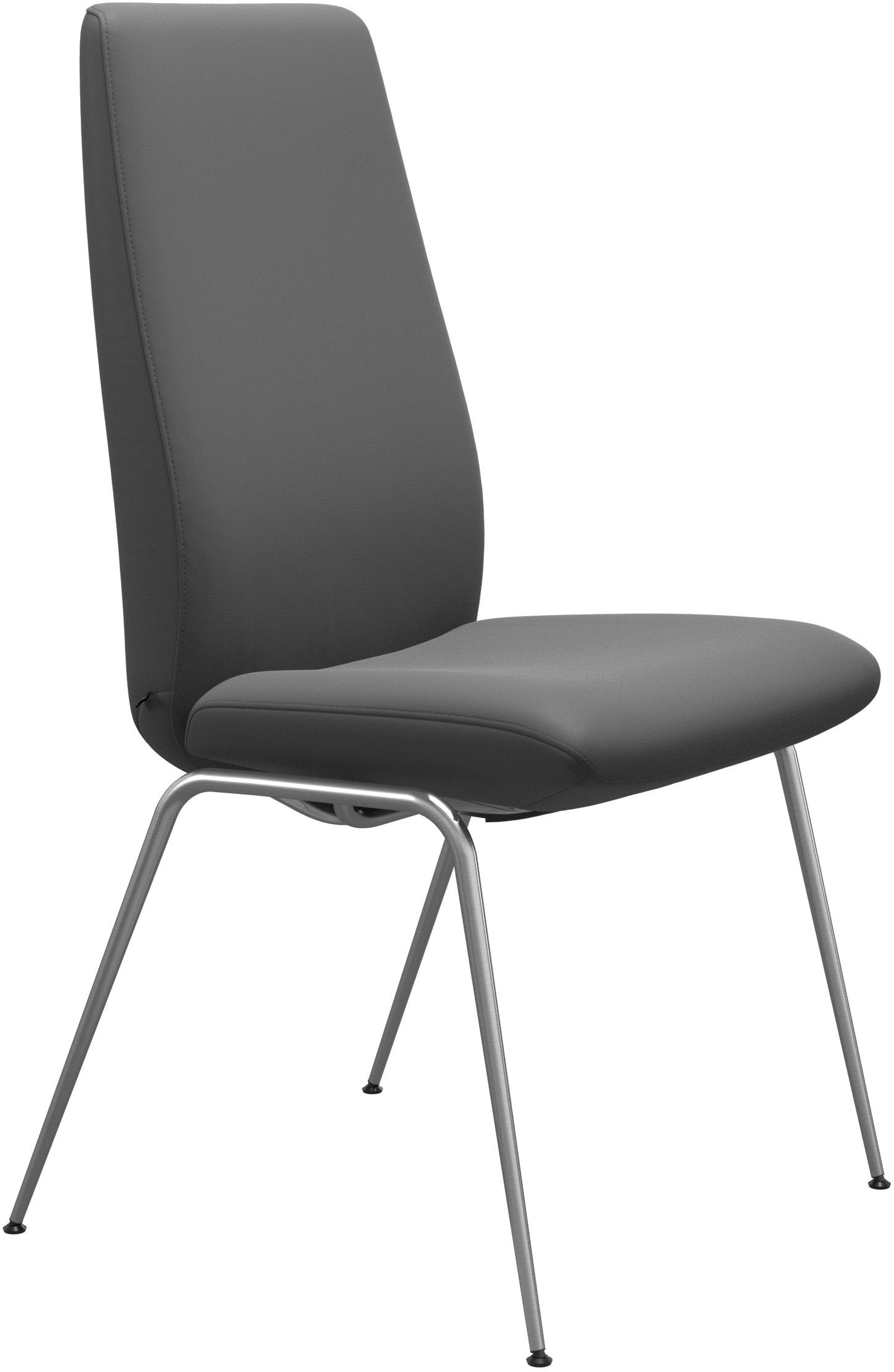 Polsterstuhl STRESSLESS "Laurel", grau (grau batick, chrom glänzend), B:57cm H:105cm T:60cm, Leder BATICK: BATICK ist ein leicht korrigiertes, durchgefärbtes und genarbtes Möbelleder, bei dem die meisten Unebenheiten und Spuren in der Regel entfernt... Image