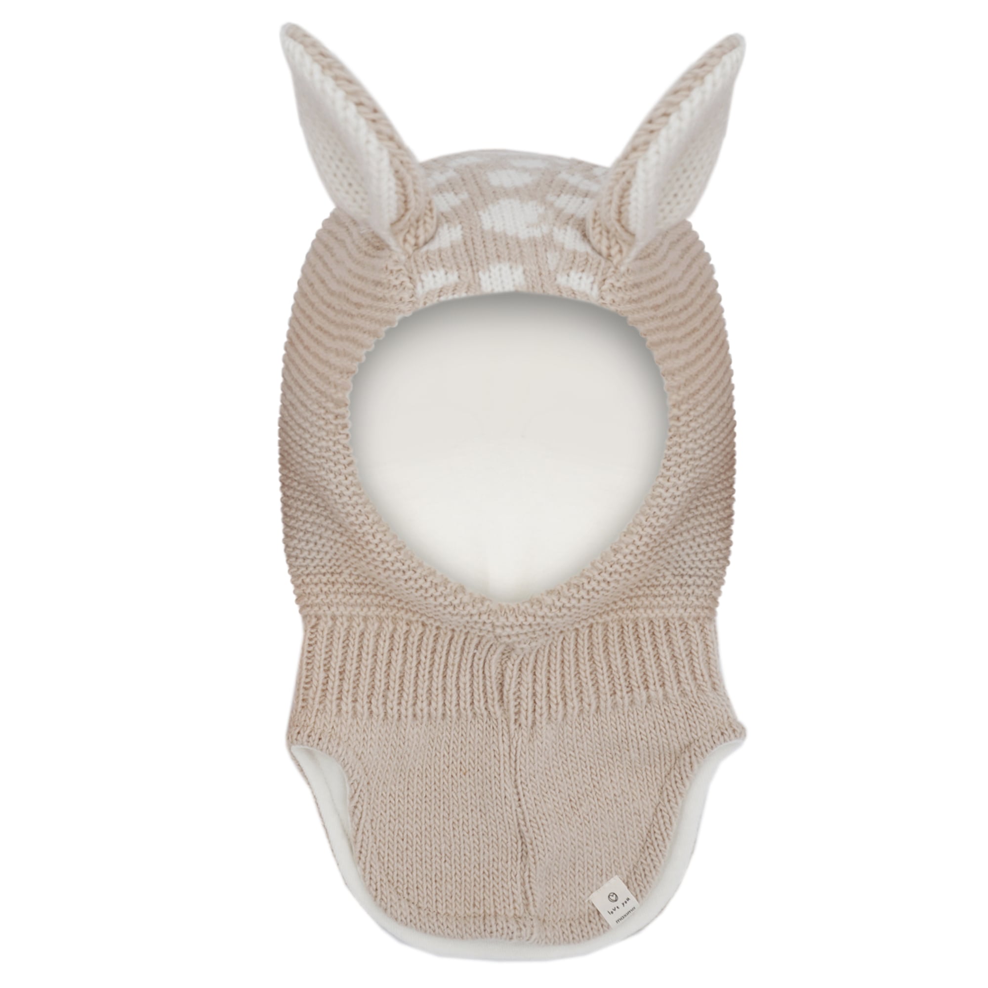 Schlupfmütze MAXIMO, Baby, Gr. 53, beige (beigemeliert), Strick, Materialmix, Mützen, mit Öhrchen, wärmend, elastisch, Strick, gefüttert Image