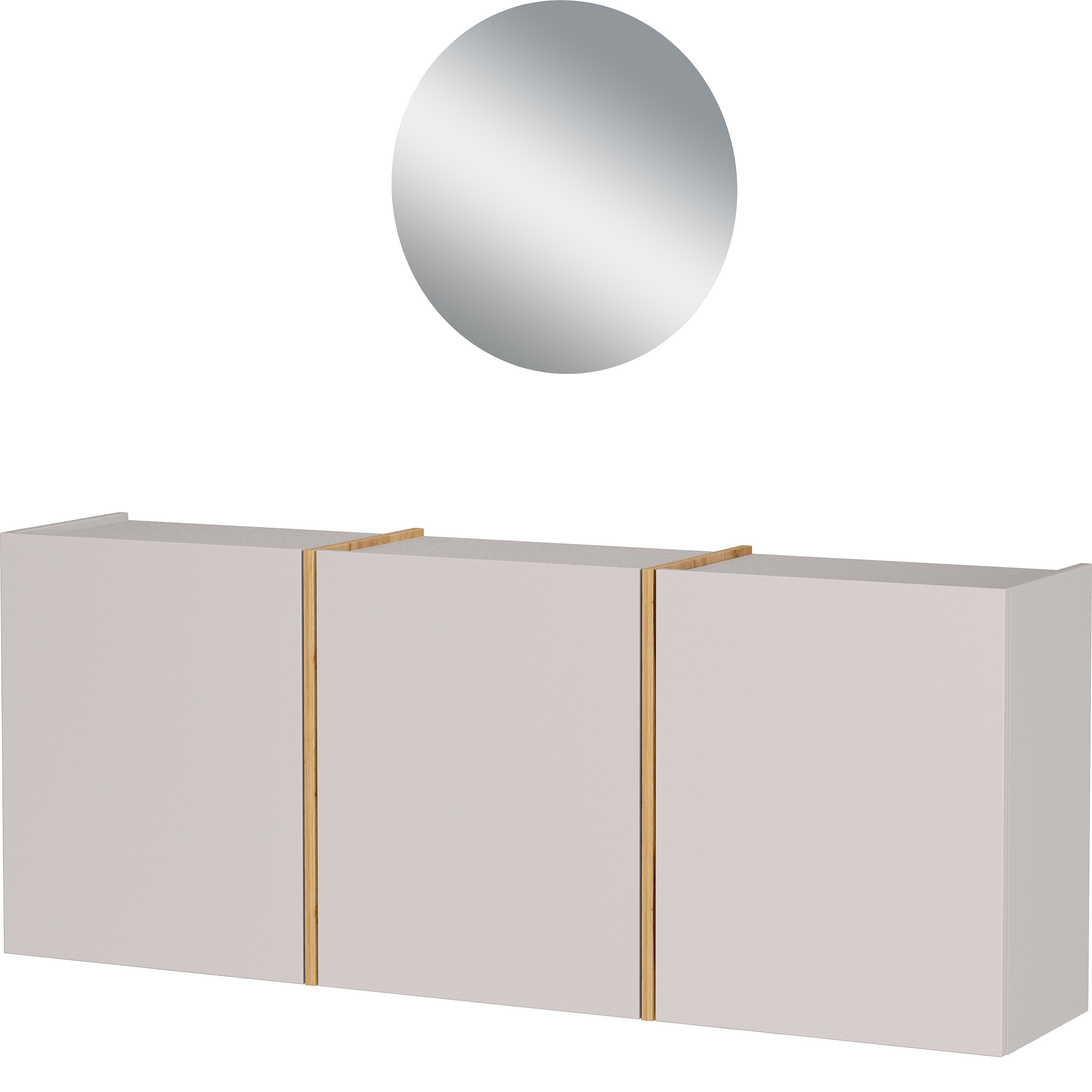Garderoben-Set GERMANIA "GW-Libbiano Plus", kaschmir, navarra, eiche, nachbildung, B:138cm H:200cm T:29cm, Glas, Spanplatte, Kastenmöbel-Sets, 2-tlg. Set Image
