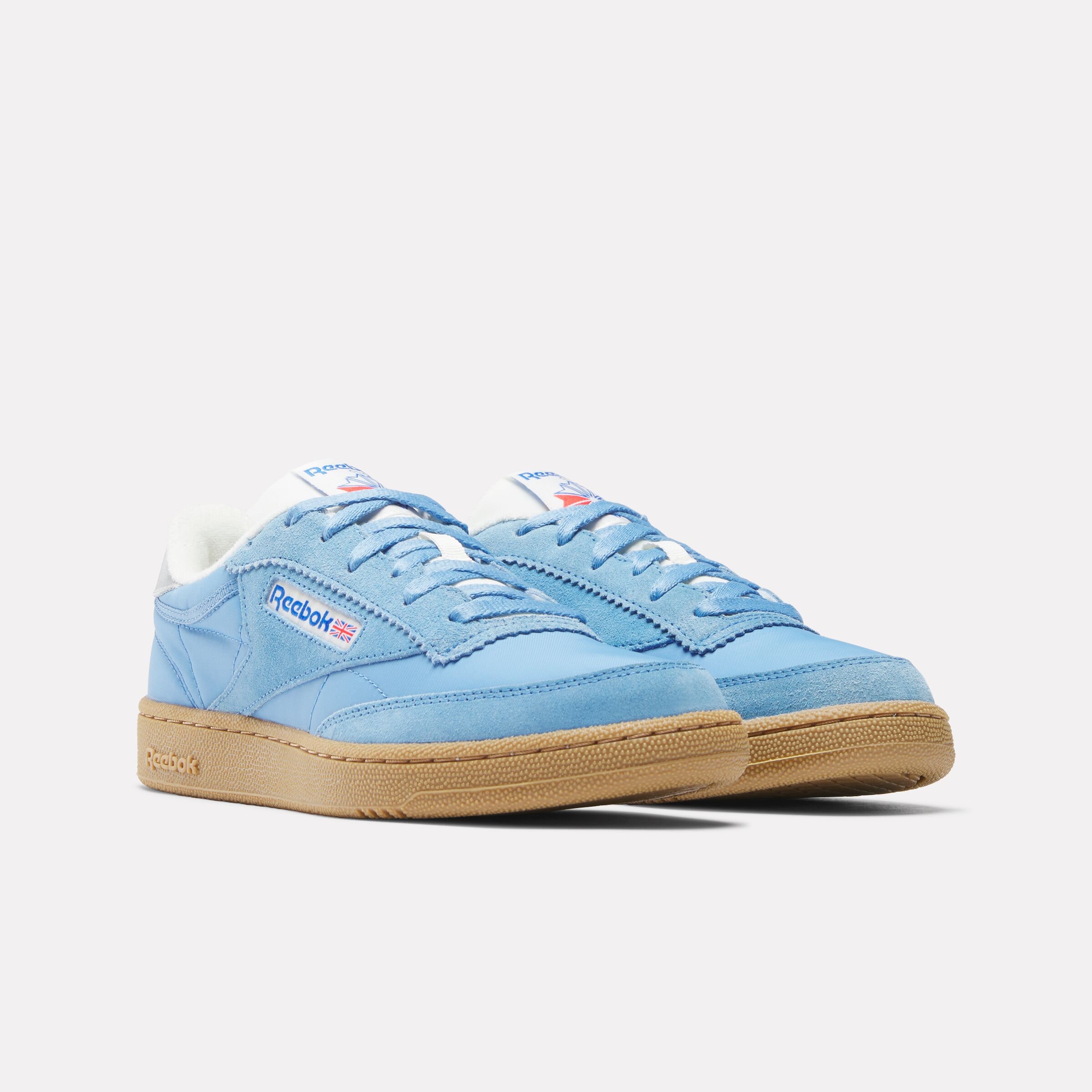 Sneaker REEBOK CLASSIC "CLUB C 85", Damen, Gr. 44, essentialblau, chalk, gum, Leder, Synthetik, Textil, Schuhe Sneaker