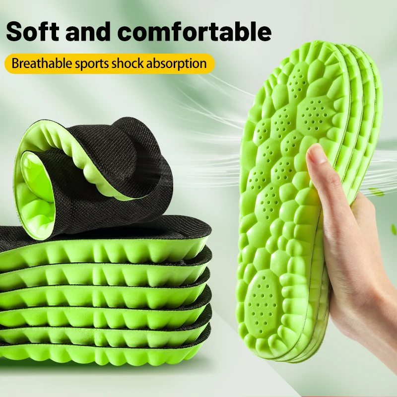 4D-Massageschuhe-Einlegesohlen, superweiche Latex-Sport-Einlegesohle für Füße, Laufkorb, Schuhsohle, Fußgewölbeunterstützung, orthopädische Einsätze Image