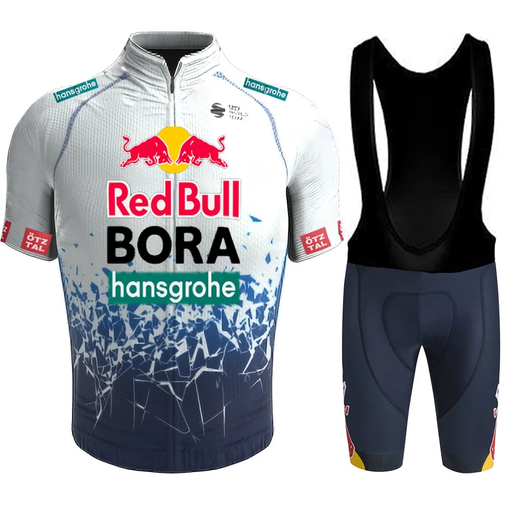 Maglia da ciclismo Mtb Abbigliamento da uomo Set Red Bull Abbigliamento da uomo Attrezzatura da bicicletta Maglie Pantaloncini Camicia professionale Tuta con bretelle estiva