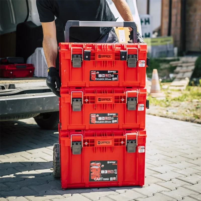 Qbrick – boîte à outils combinée, boîte à outils empilée Durable, multifonction, grande capacité, organisateur d'outils d'extérieur, boîte à outils avec roues