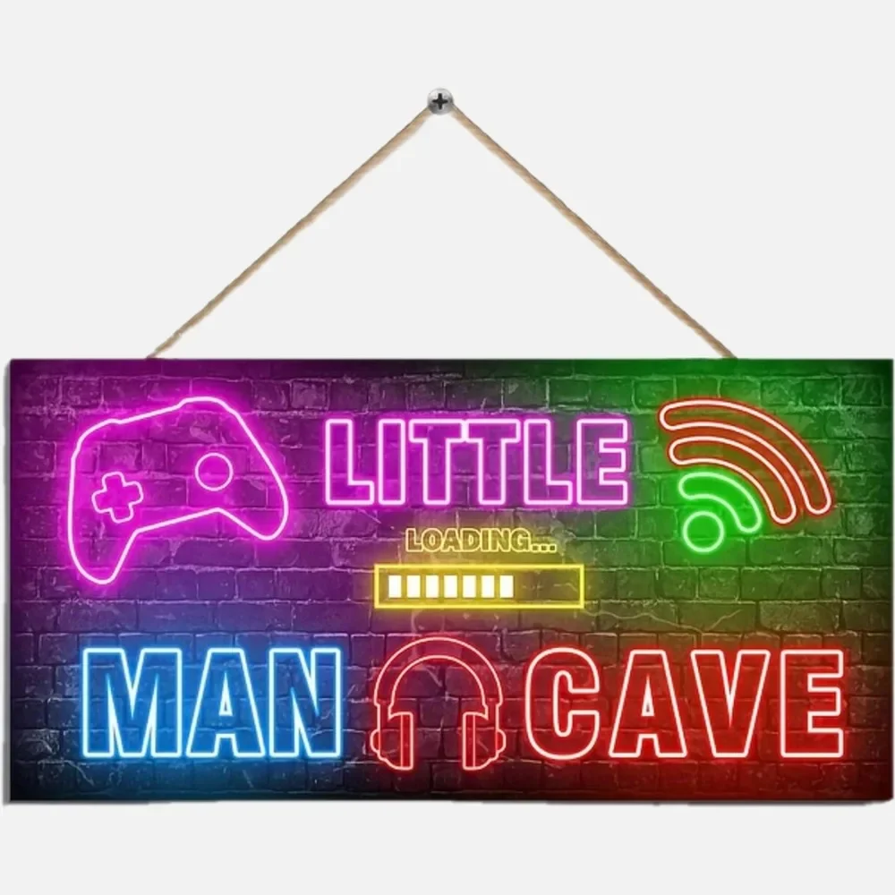 TeenDecorPro™ Neon Color Game Ornaments - Hanging Signs | Video Game Wall Art for Youth Game Rooms