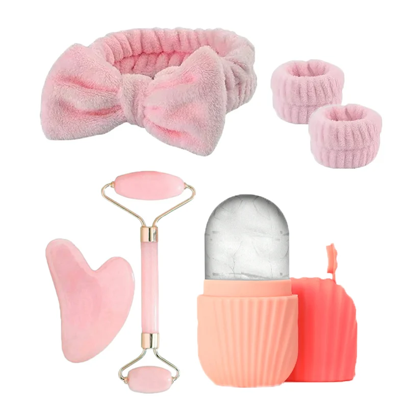 6 pièces rouleau de glace soins de la peau du visage ensemble de rouleaux de glace rouleau du visage grattage outil du visage lavage du visage soins de la peau ensemble de trois pièces
