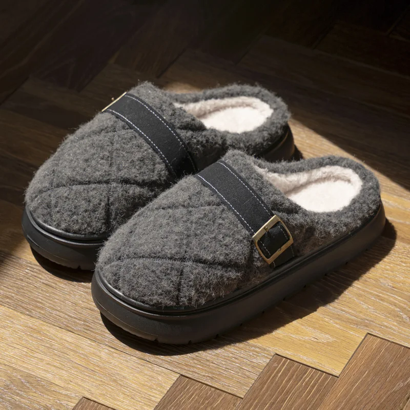 Fuzzy Fur Damen Hausschuhe Winter Indoor Luxus Designer Frau Schuhe Hause Flache Beiläufige Elegante Plattform Flauschige Schuhe Weiche Sohle