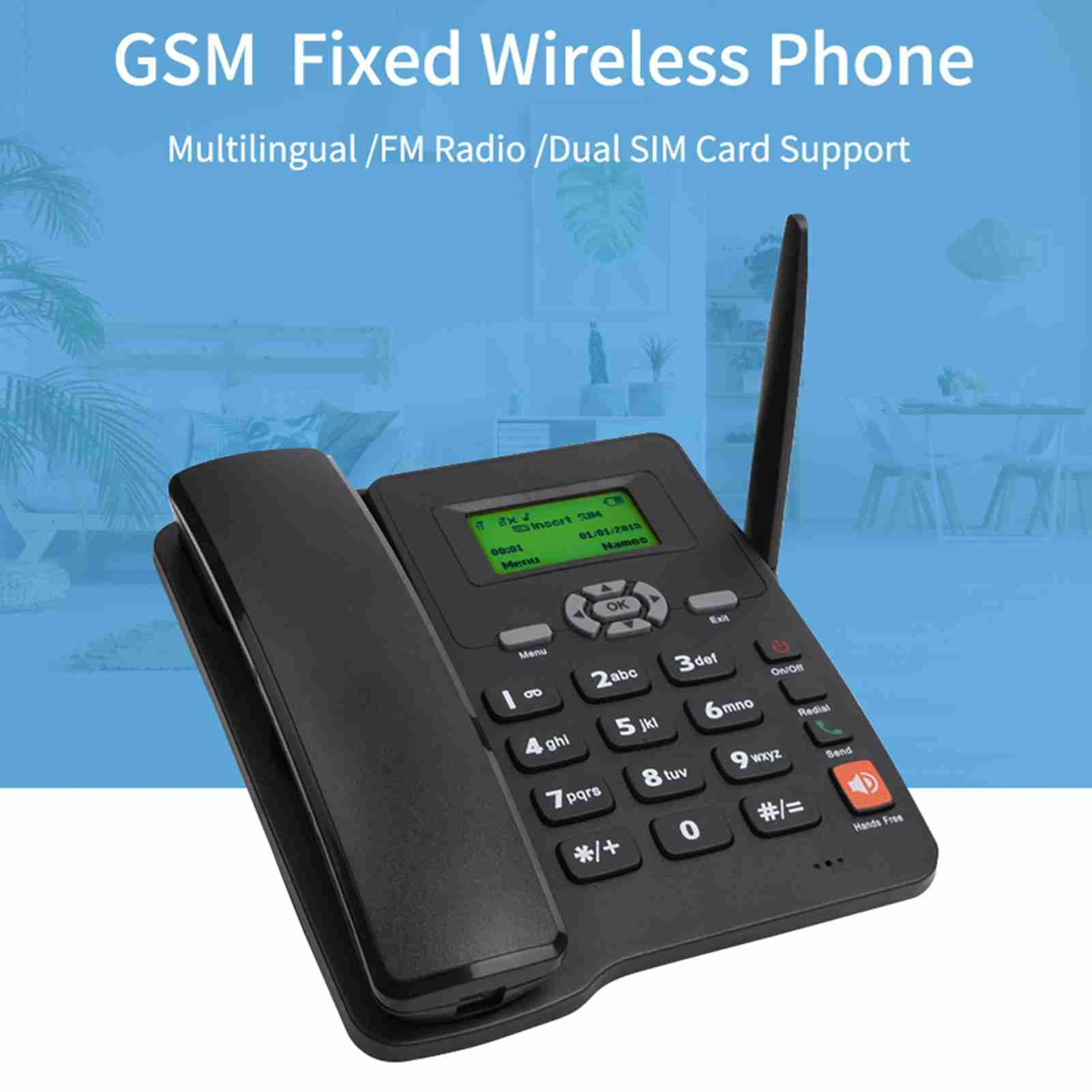 Telefono cordless Telefono GSM quadband Rete 2G per lavoro o famiglia Telefono wireless Telefono wireless fisso Telefono SIM-card
