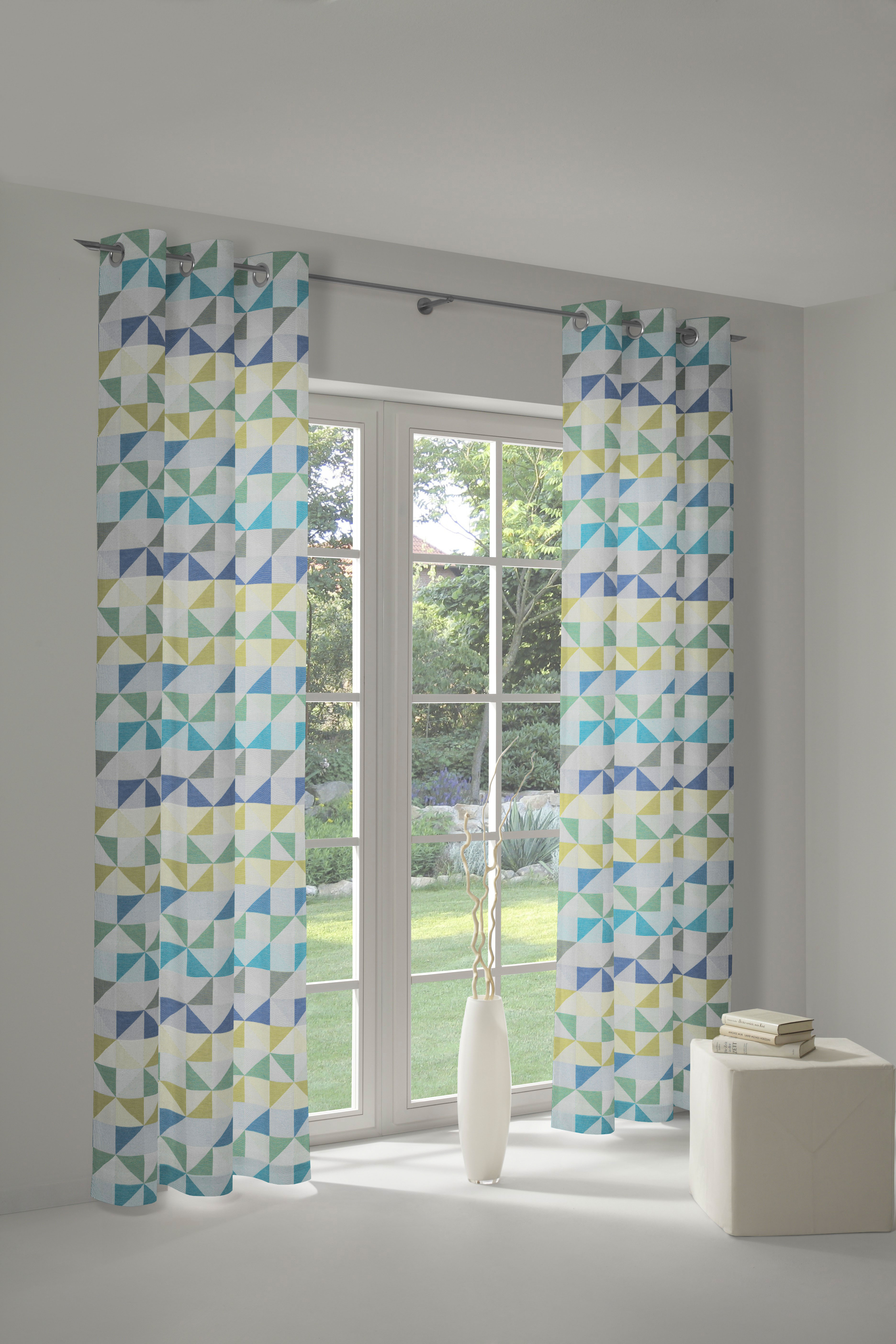Vorhang WIRTH "Berlare", blau, B:132cm H:165cm, Baumwolle, Polyester, Gardinen, nach Maß Image