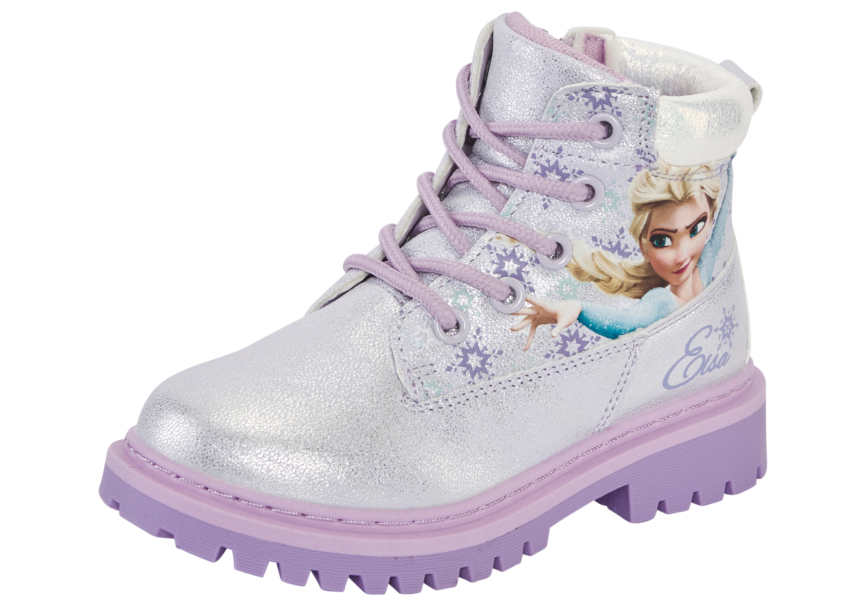 Schnürboots DISNEY "FROZEN", Damen, Gr. 29, lila, Synthetik, Schuhe, Winterschuhe, Winterboots, Schnürstiefel, Winterstiefel