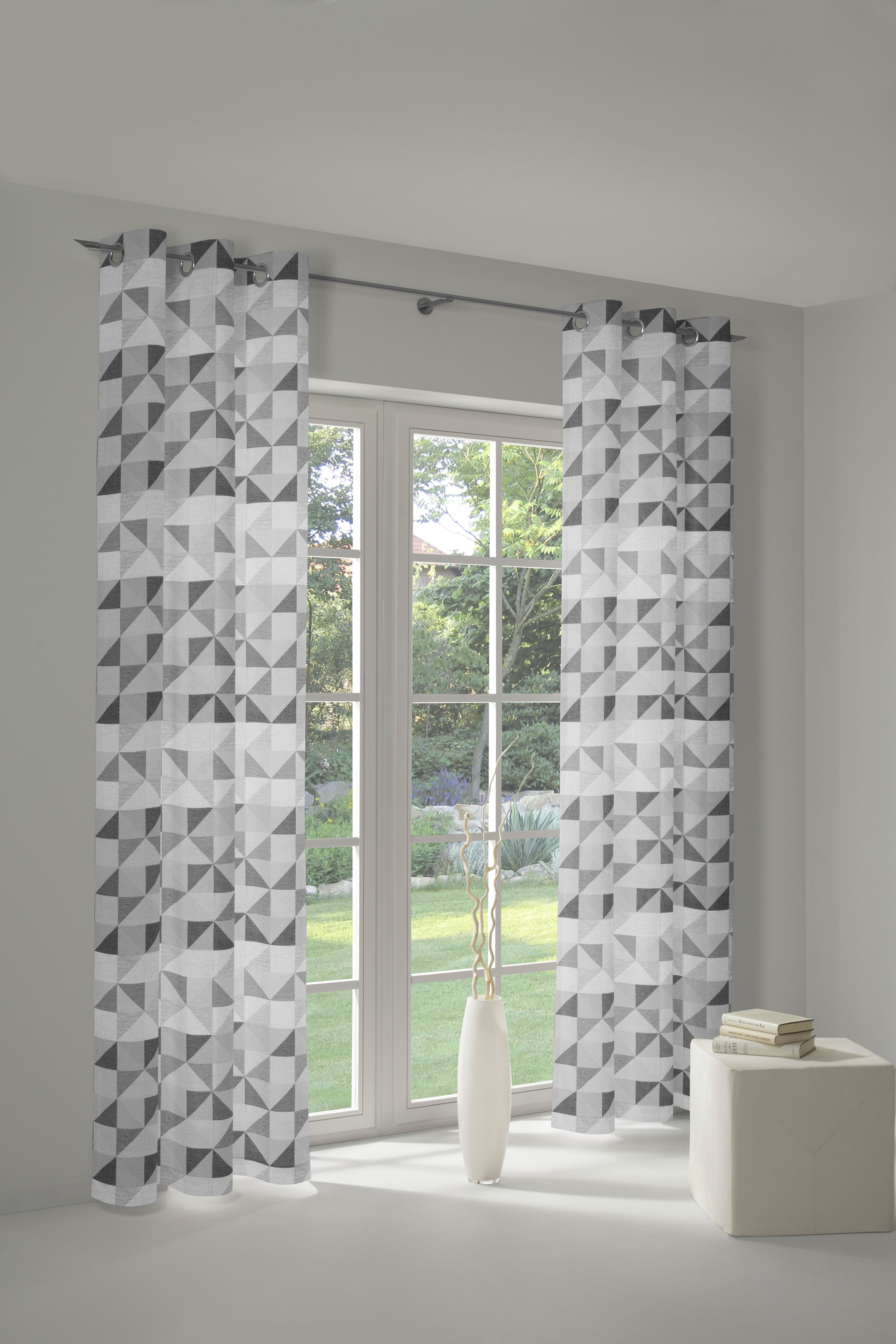 Vorhang WIRTH "Berlare", grau (dunkelgrau), B:132cm H:315cm, Baumwolle, Polyester, Gardinen, nach Maß Image