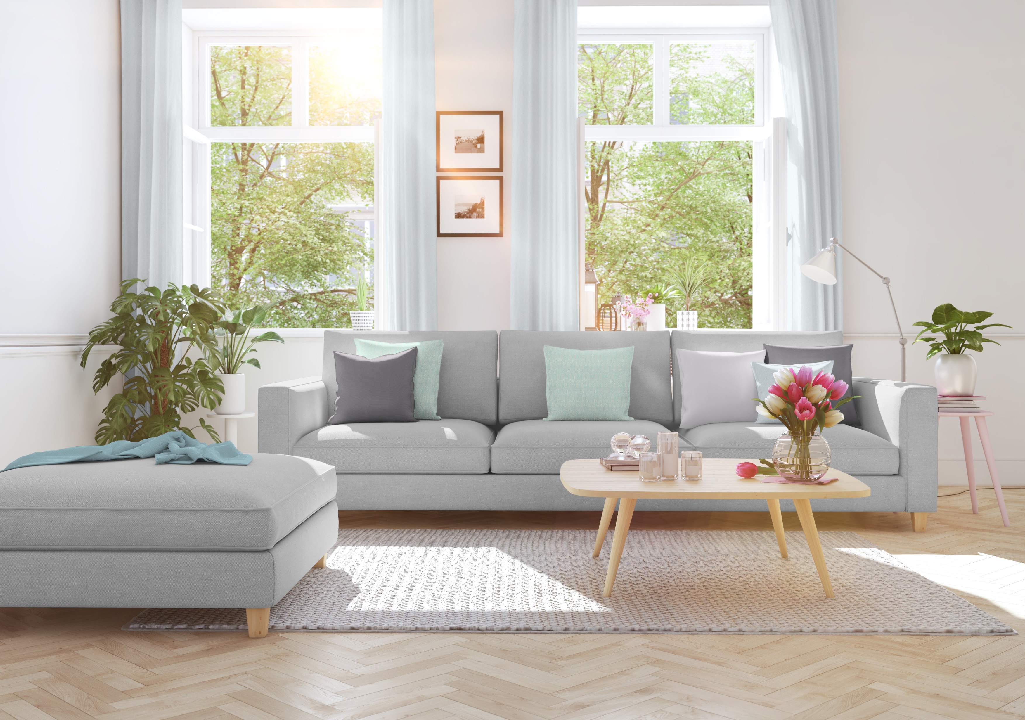 Vorhang WIRTH "Sunday", blau, B:142cm H:375cm, Baumwolle, Polyester, Gardinen, nach Maß Image