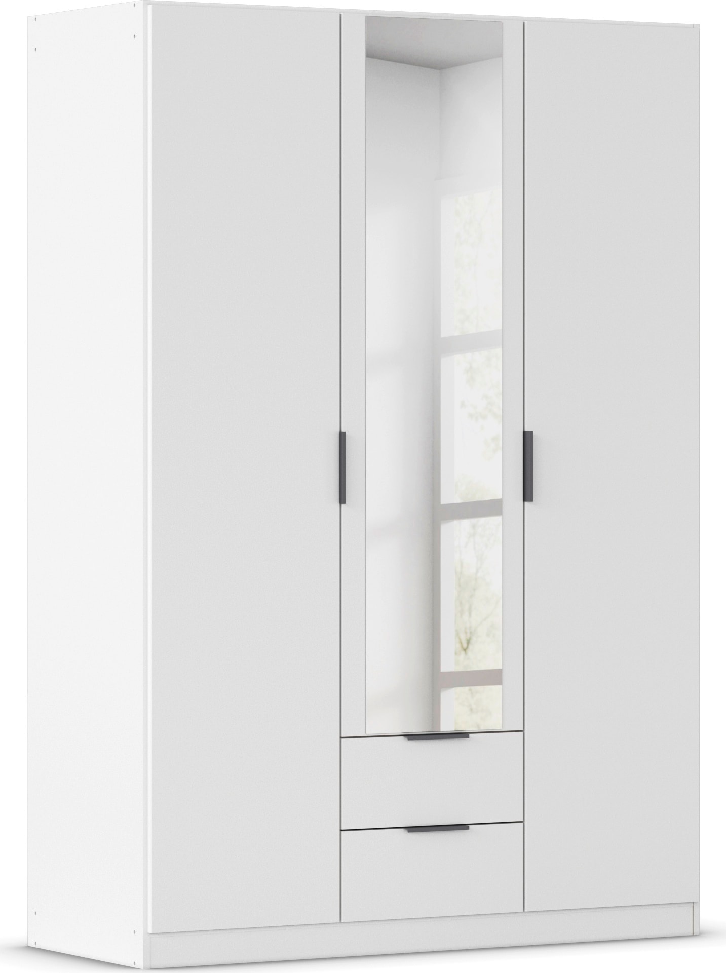 Kleiderschrank RAUCH "Drehtürenschrank Schrank Garderobe Ankleide Schlafzimmer LAGOA", alpinweiß, B:136cm H:197cm T:54cm, Holzwerkstoff, Schränke, geräumige Schubladen, 3 Breiten, optional mit Aufsatz MADE IN GERMANY Image