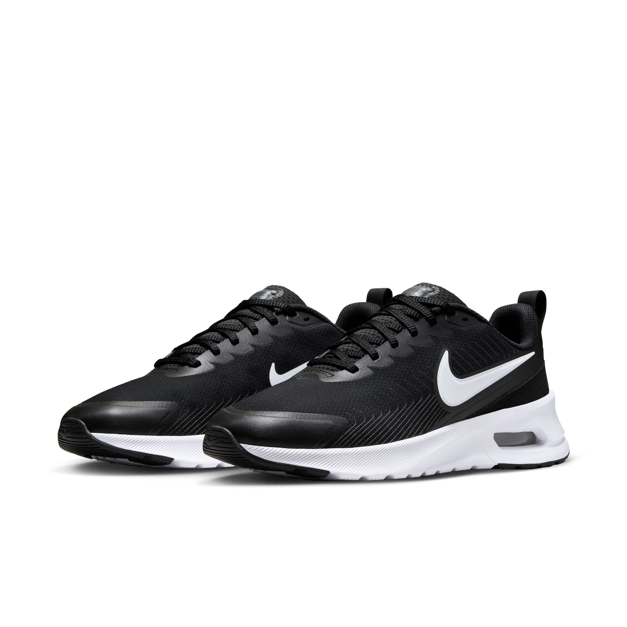 Sneaker NIKE SPORTSWEAR "NIKE AIR MAX NUAXIS", Herren, Gr. 44, schwarz, weiß, schwarz, weiß, Synthetik, Textil, Schuhe Sneaker
