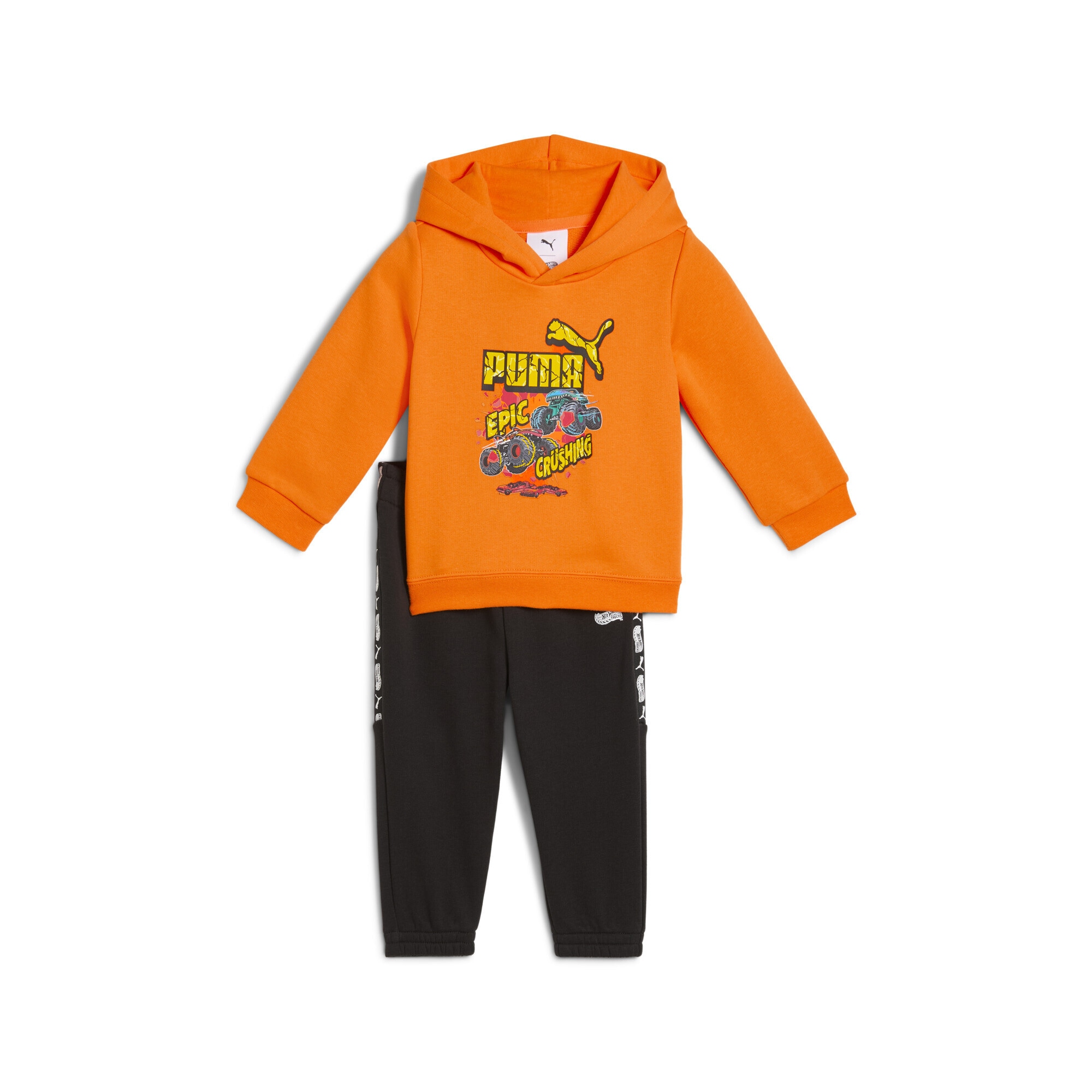 Jogginganzug PUMA "PUMA x HOT WHEELS™ MONSTER TRUCKS Set Jungen", Kinder, Gr. 92, schwarz, Obermaterial: 68% Baumwolle, 32% Polyester; Kapuzenfutter: 100% Baumwolle; Rippe: 97% Baumwolle, 3% Elasthan, Sportanzüge Image