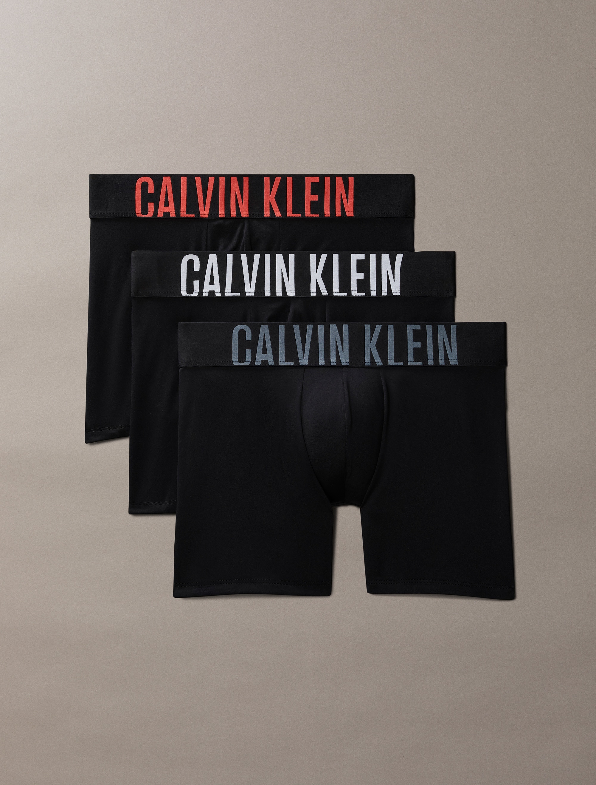 Boxer "BOXER BRIEF 3PK", Herren, Gr. XL (54), 3x schwarz, Jersey, Obermaterial: 88% Polyester, 12% Elasthan, CALVIN KLEIN UNDERWEAR, körpernah, Unterhosen, mit elastischem Logobund Image