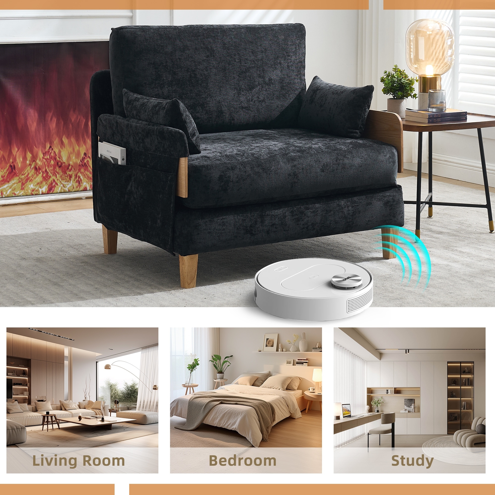 Foldable sofa bed recliner (Only Including Chair)