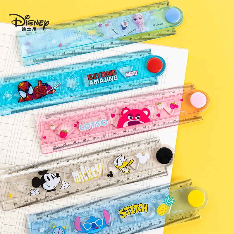 5-30 Stück Disney Stitch SpiderMan 30 cm Faltenlineal Mickey Student Messwerkzeug Multifunktionales Lineal Schulbedarf Schreibwaren Image