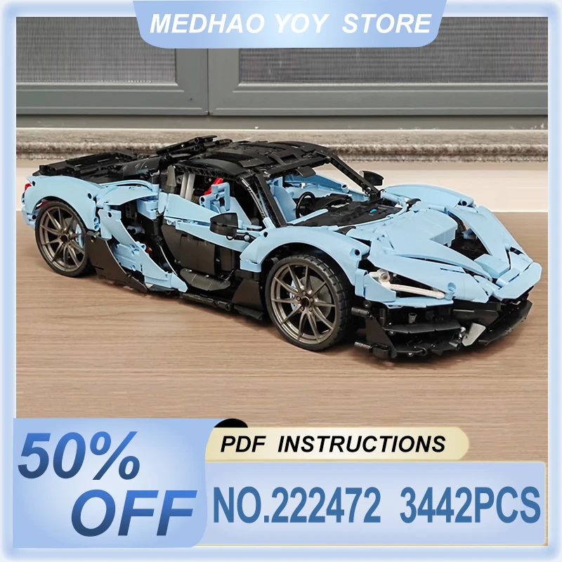 Luxuriöses High-End MOC-222472 Supercar 1:8 Racing Classic Vehicle 42172 Modellbaustein Montage Kind DIY Spielzeug Weihnachtsgeschenk Junge Image