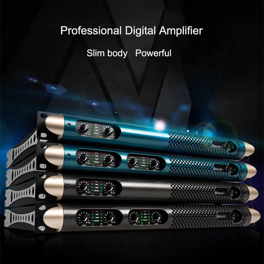 Professioneller 2/4 Kanal 850 W digitaler Leistungsverstärker Bühnenaufführung Outdoor Konferenz Heimkino Audio-Leistungsverstärker Image