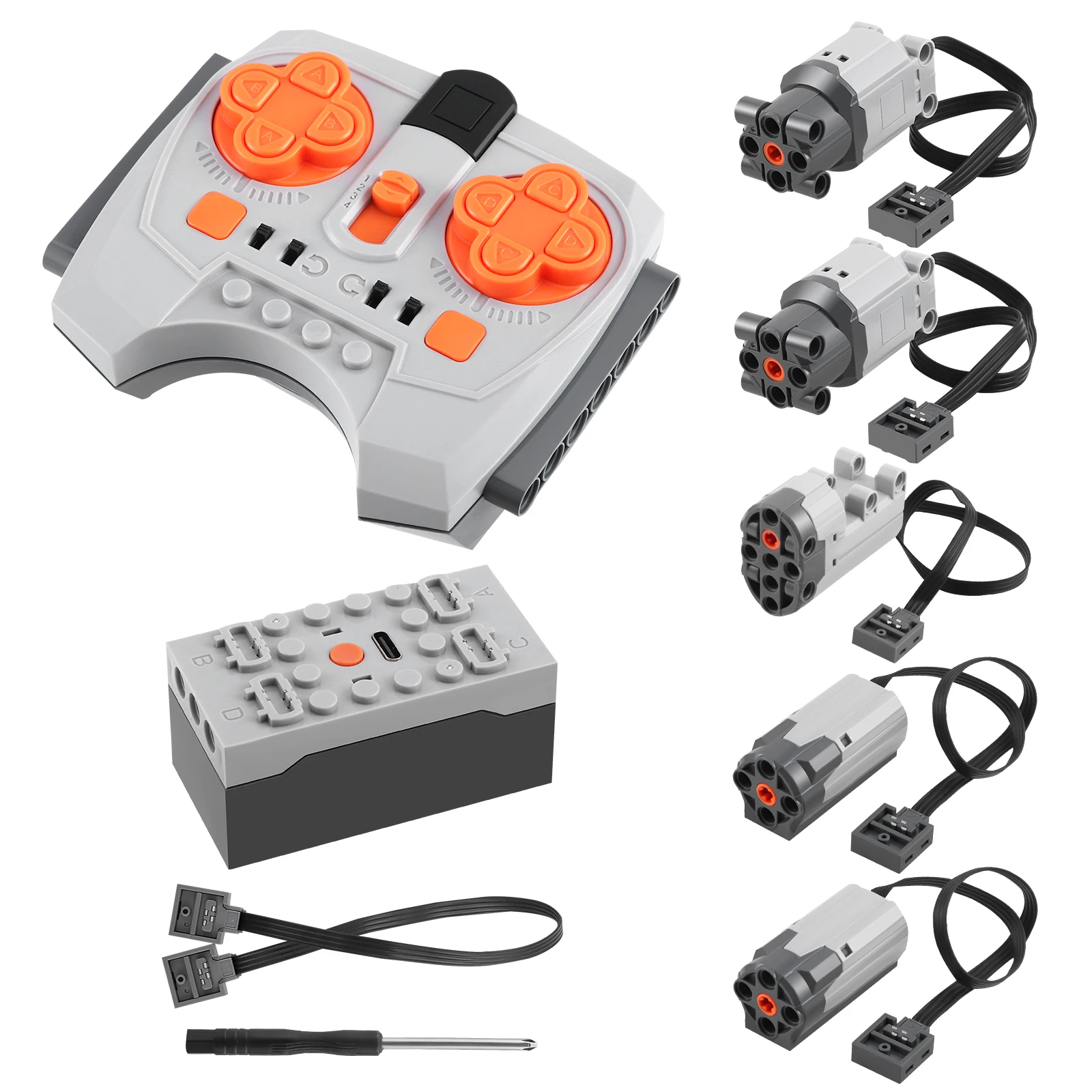 Für Power Functions Technic Teile Motoren-Kit 7/12/14 Stück Servomotoren Lithium-Batteriebox 2,4G Fernbedienung Empfänger für Legoeds Image