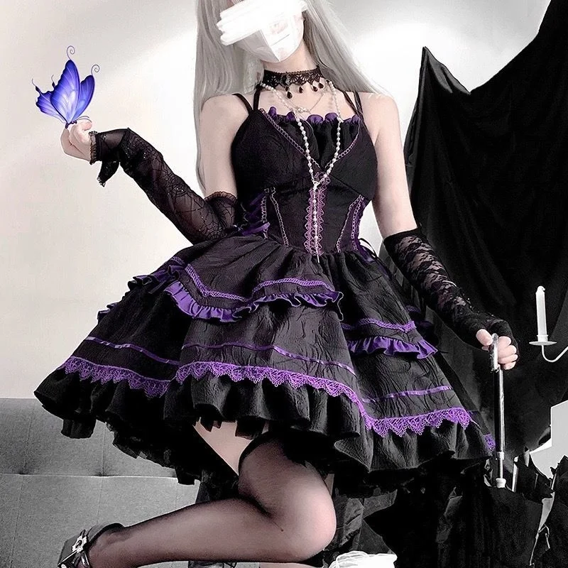 [Fluss Seine]Gothic Dark JSK Zweiteiliger Schal JSK Puppe Lolita Kleid Lolita Röcke Candy Anime Halloween Party Ballett