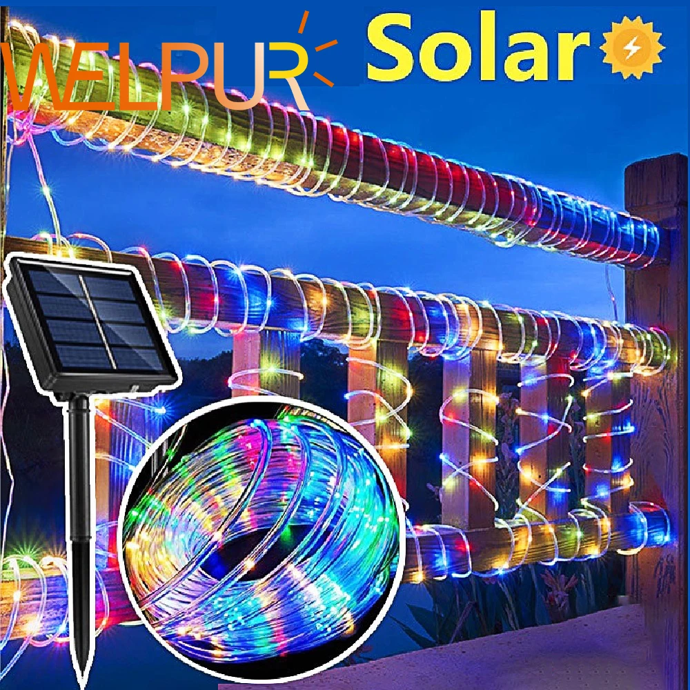 Solar-Lichterkette, IP65, LED-Lichterkette für Party, Garten, Hof, Zuhause, Hochzeit, Weihnachten, Halloween, Urlaub, Baumdekoration