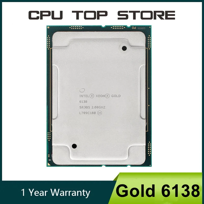 Intel Xeon Gold 6138 2,0 GHz 27,5 MB Smart Cache 20 Kerne 40 Threads 125 W LGA3647 CPU-Prozessor Image