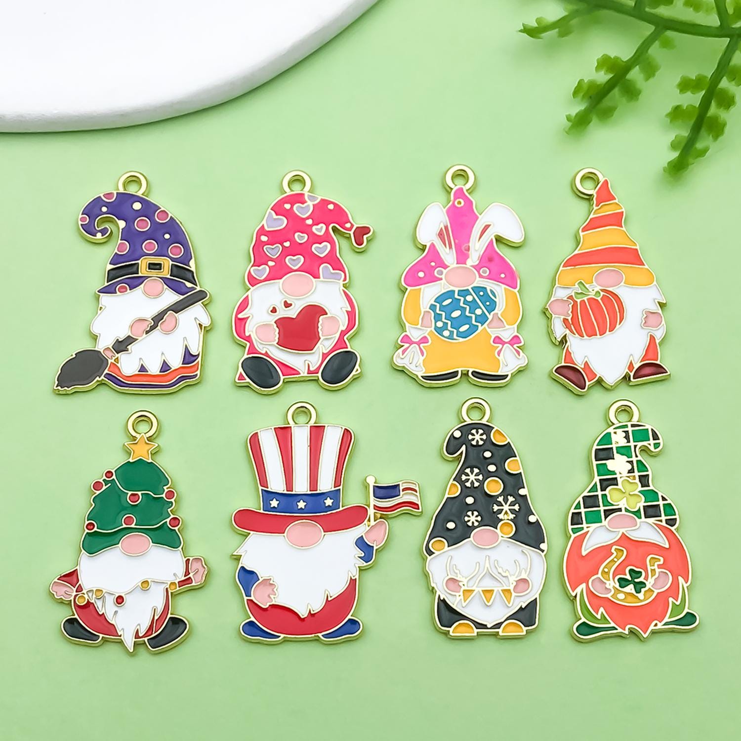 8/10 pezzi smaltati misti ciondolo pasquale in lega di zinco ciondolo nano per bracciale orecchini collana portachiavi festa gioielli creazione artigi