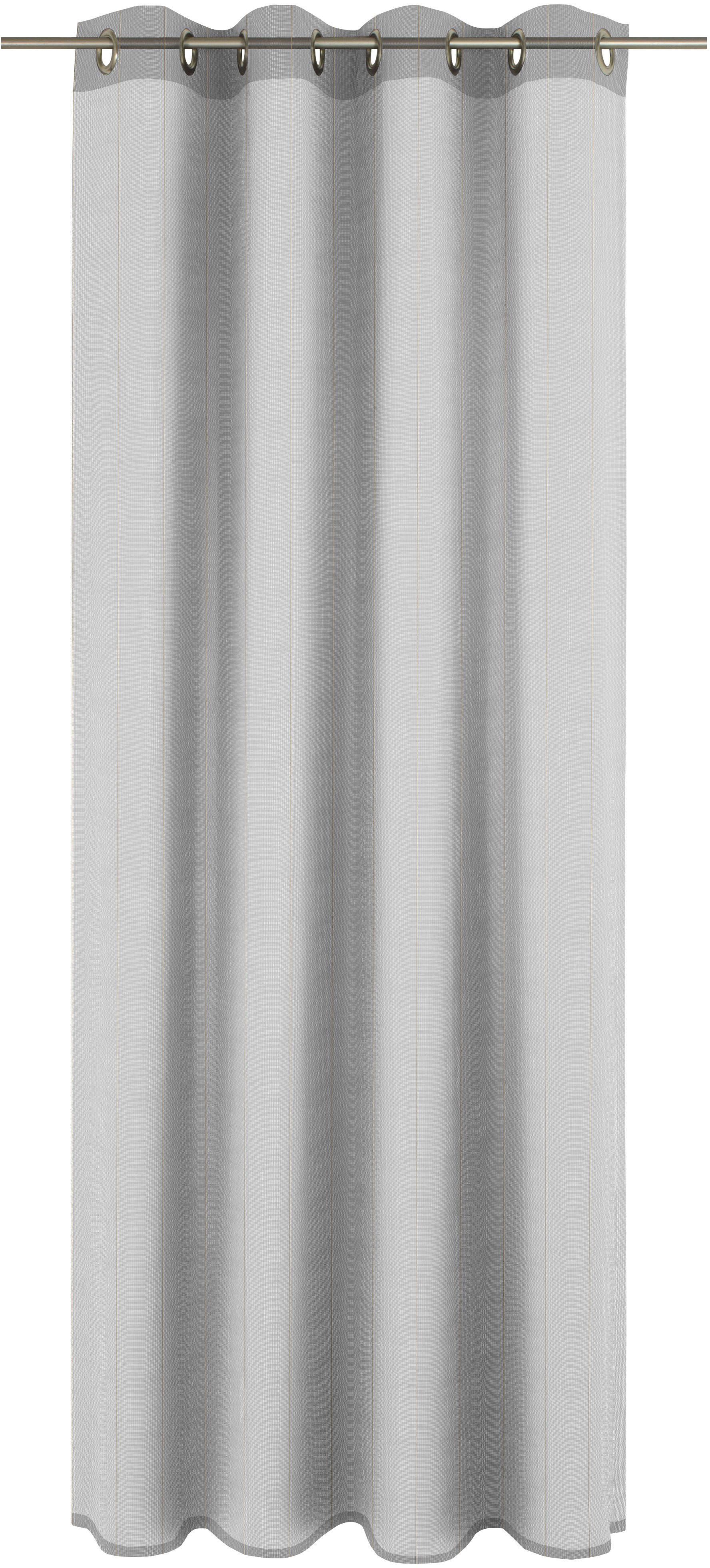 Gardine WIRTH "Chiara" Gr. 8, grau (grau, goldfarben), B:300cm H:245cm, Jacquard, Polyester, Gardinen Image