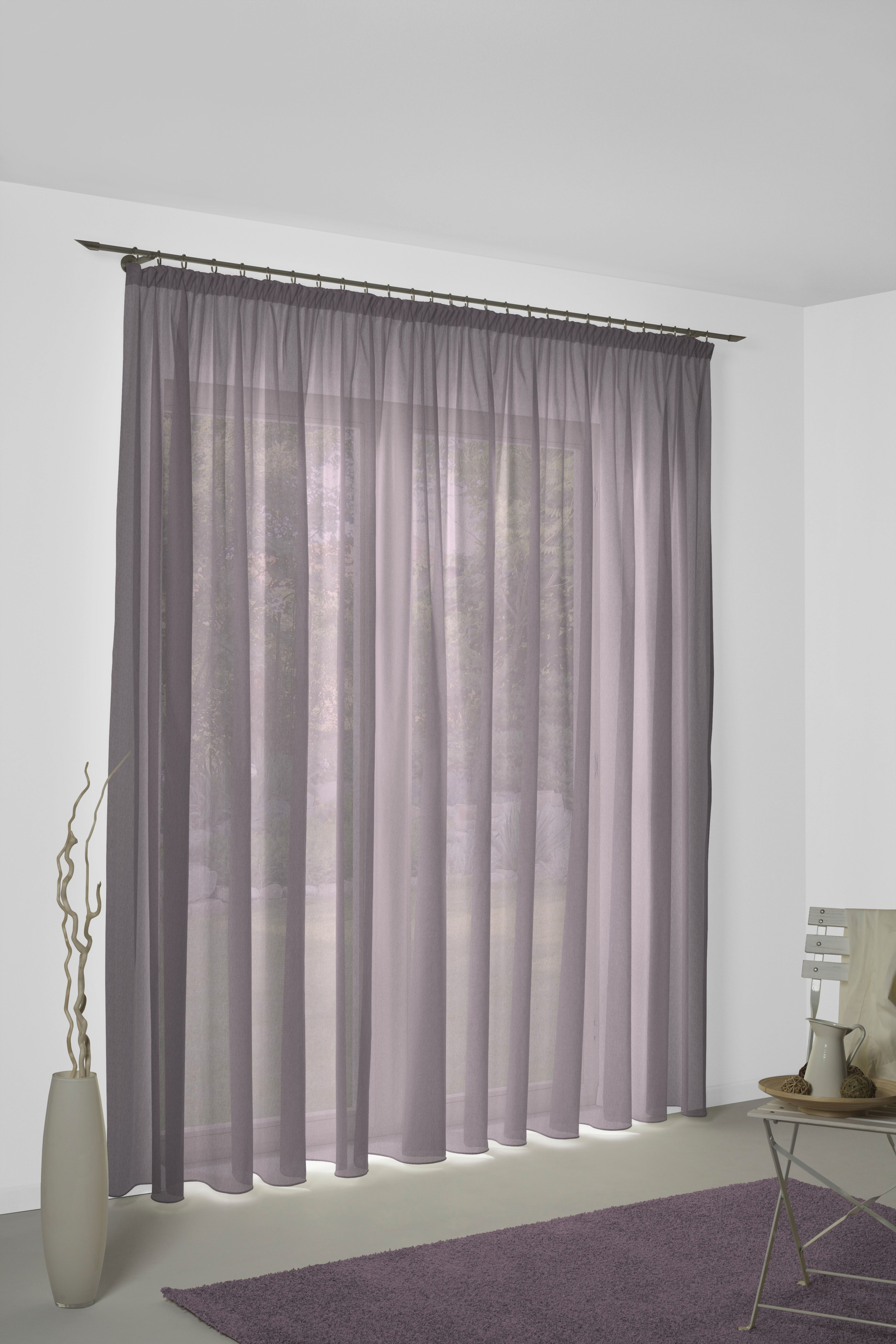 Vorhang WIRTH "Sunday", lila, B:142cm H:155cm, Baumwolle, Polyester, Gardinen, nach Maß Image