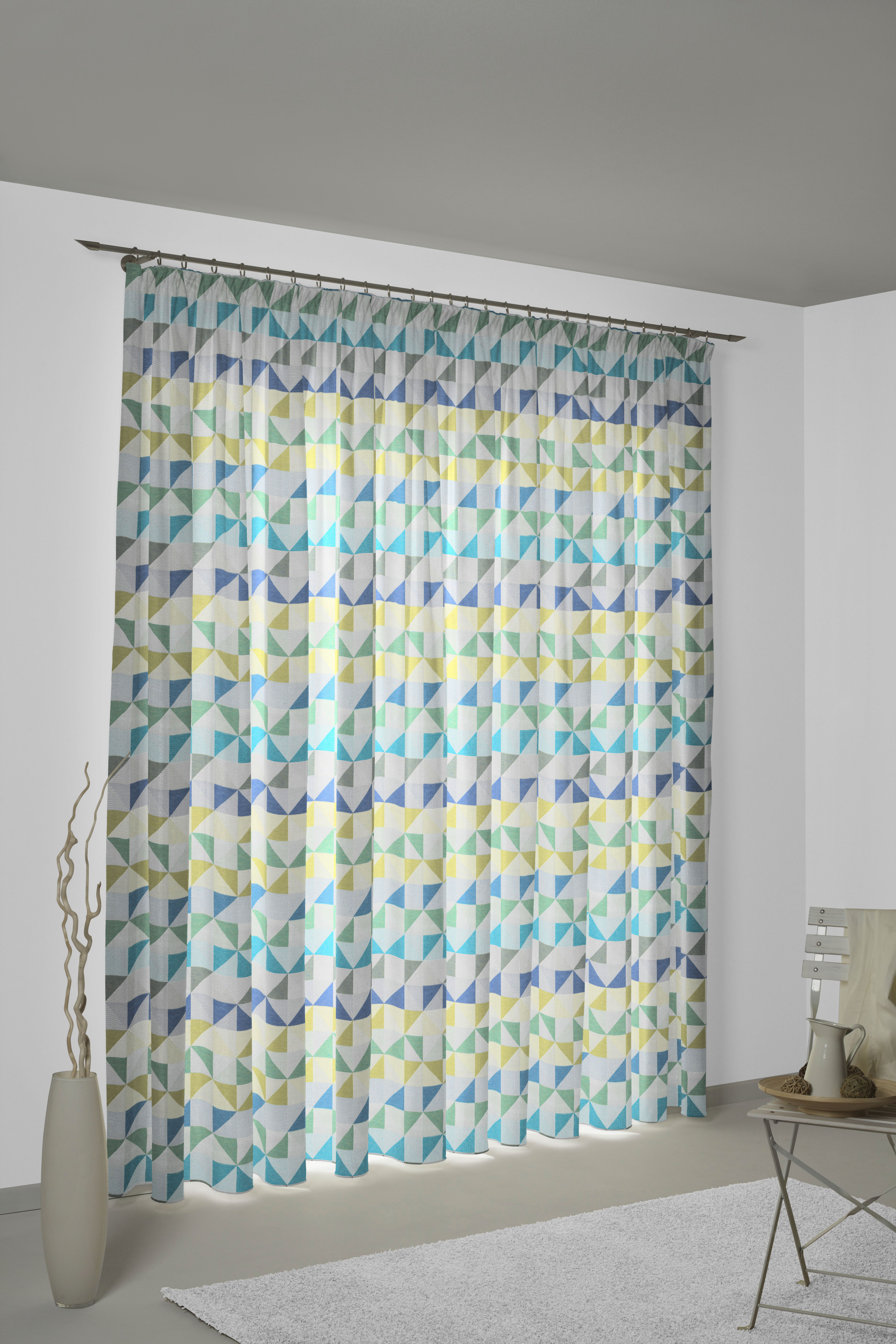 Vorhang WIRTH "Berlare", blau, B:132cm H:195cm, Baumwolle, Polyester, Gardinen, nach Maß Image