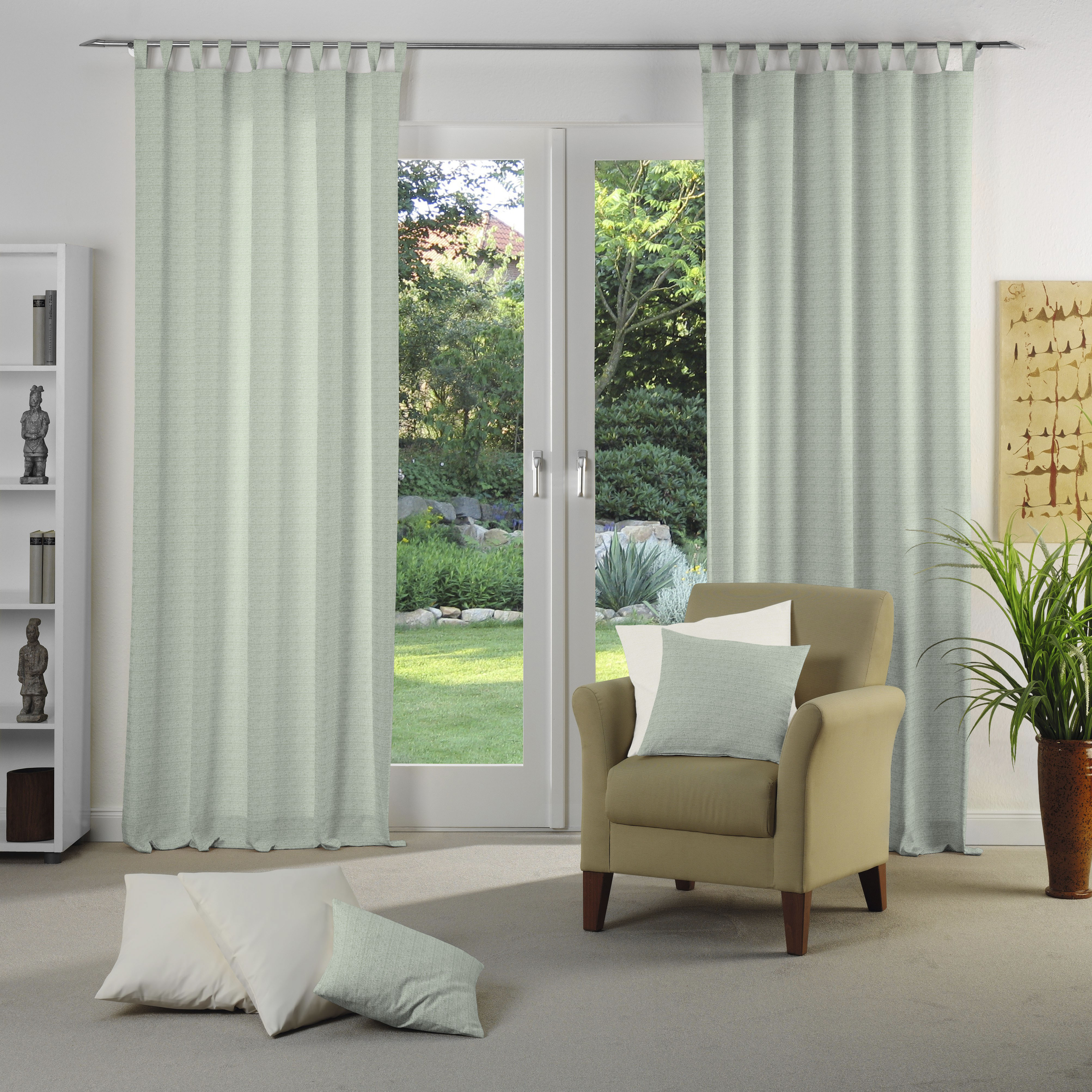 Vorhang WIRTH "Berwick" Gr. 3, grün, B:132cm H:225cm, Jacquard, Baumwolle, Polyester, Gardinen Image