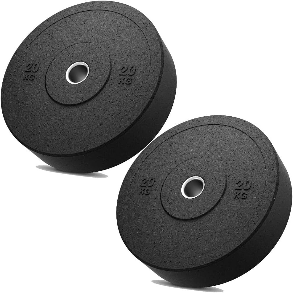 FFitness 2 Dischi Gommati da 20 Kg per Bilanciere Olimpionico Foro 51m