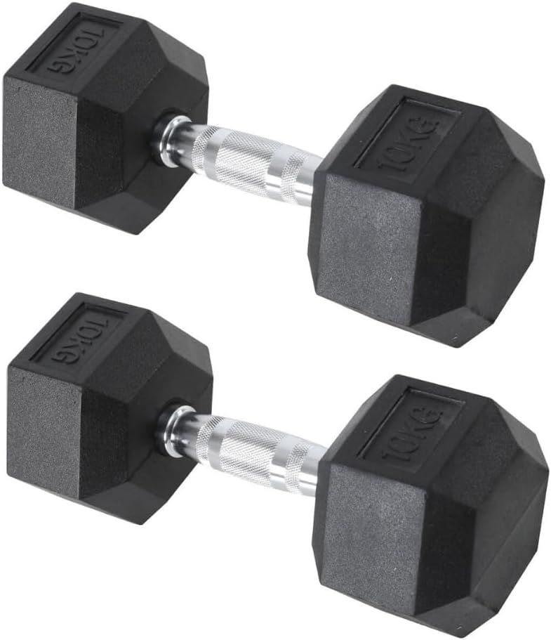 FFitness 2 Manubri da 10 Kg Palestra Esagonali Professionali FF St