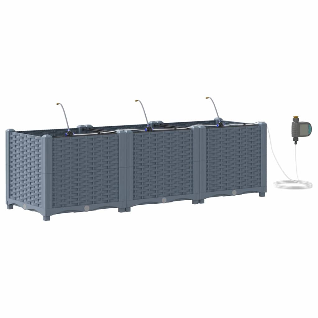 vidaXL Gartenpflanzer Hellgrau 120 x 40 x 37.5 cm Stahl Image