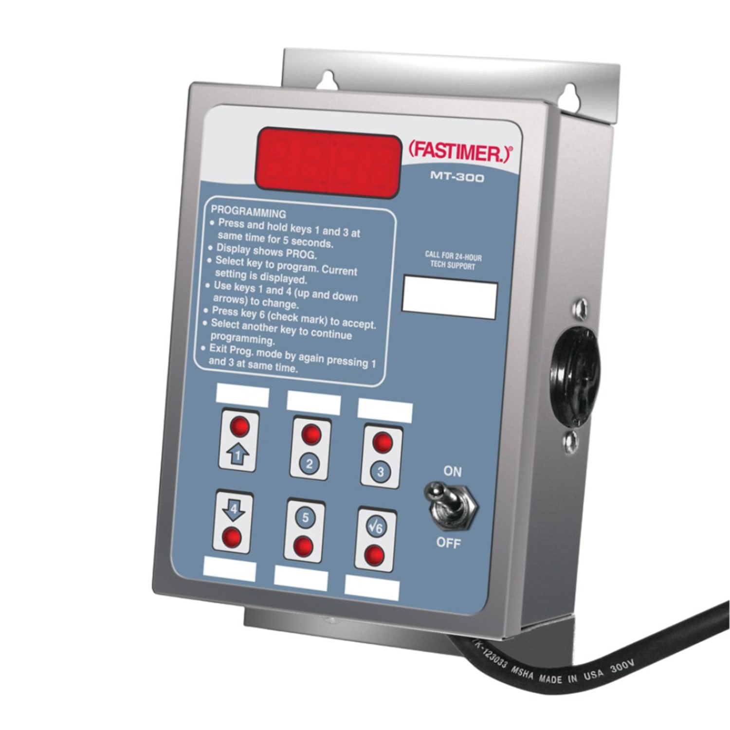 Kitchen Brains MT-300 Programmable (FASTIMER.) Wall Mount Timer w/ 6 Displays, Silver, 120 V