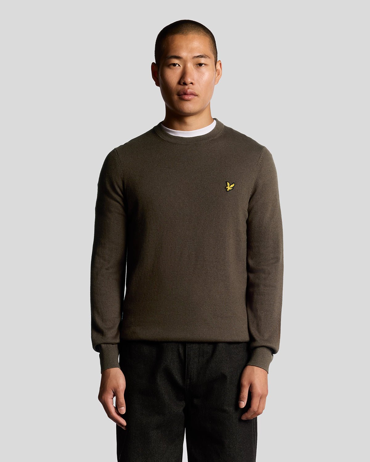 Lyle & Scott Baumwoll-Merino Rundhals-Pullover - Braun Image