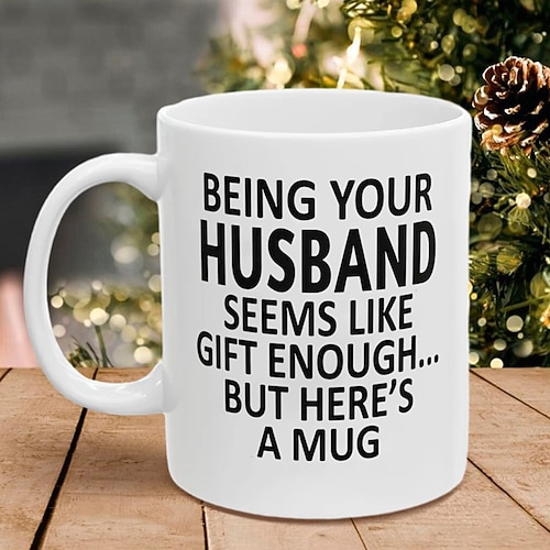 Dein Ehemann sein 11oz Lustige Tasse Feiertagskaffee Becher von Ehemann Lustiges Xmas Geschenk Familie Geburtstag Saisonale Trinkgefäße Image