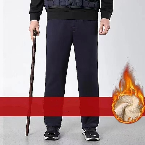 Damen Winter-Jogginghose Shrepa Fleecehose Dick Mit Taschen Hohe Taille Unterteile Fitnessstudio Athleisure Trainieren Herbst Winter Winddicht Warm Fitnessstudio Outdoor Laufen Normale Passform Image