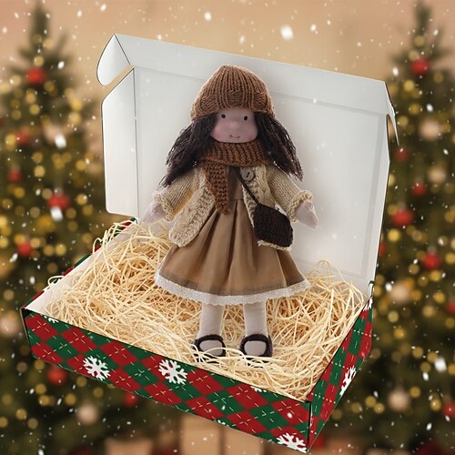Handgemachte Waldorf-Puppe Baby-Mädchen mit bequemer Kleidung - 30 cm weiche Plüschpuppe mit Geschenkbox für Kleinkinder Ideale Weihnachtsgeschenke für Enkelkinder Mädchen Image