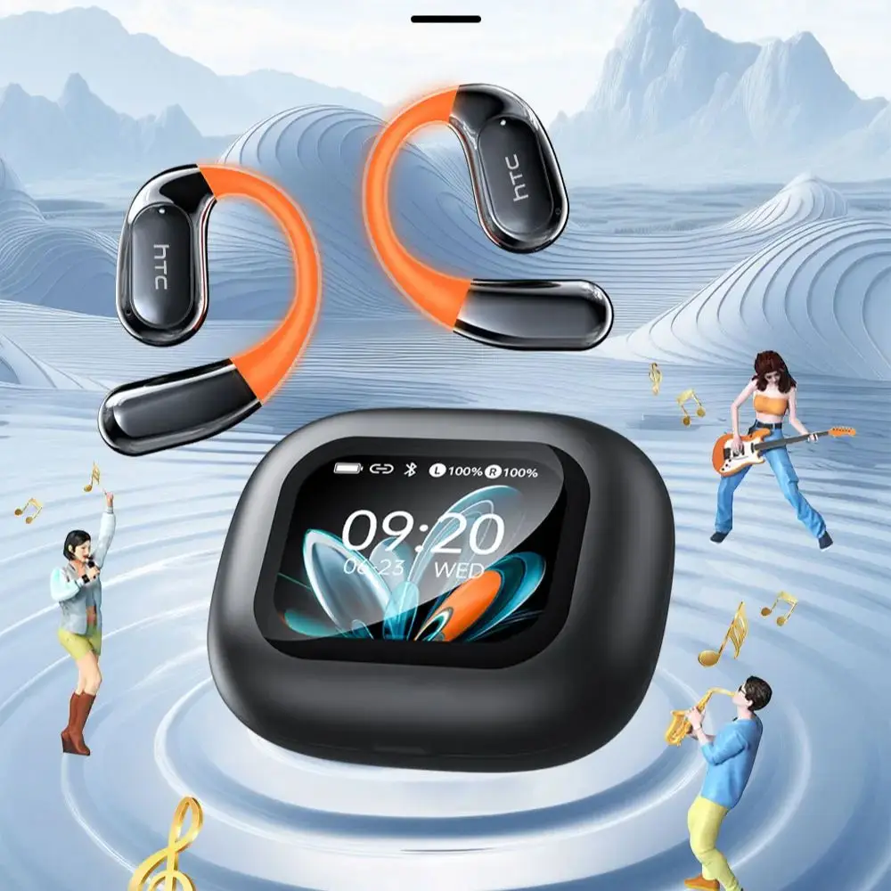 Htc Ne27 Auricolari Bluetooth Auricolari Traduttore Ai Ows Cuffie sportive Schermo LCD Cuffie wireless Gancio per l'orecchio luminoso Batteria a lunga durata