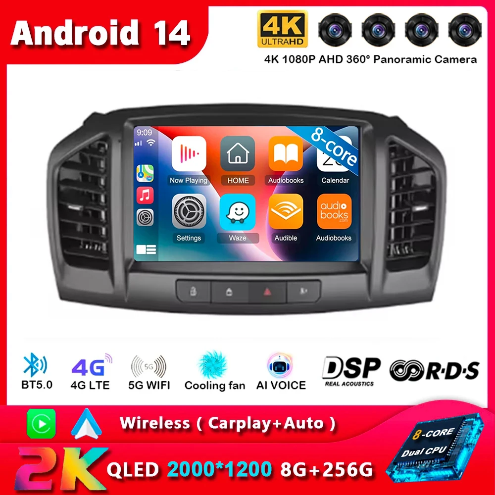 Android 15 Carplay Auto Für Buick Regal 2009-2013 Opel Insignia 2008-2012 Multimedia Auto Radio Player WIFi + 4G Keine 2din DVD Stereo Image